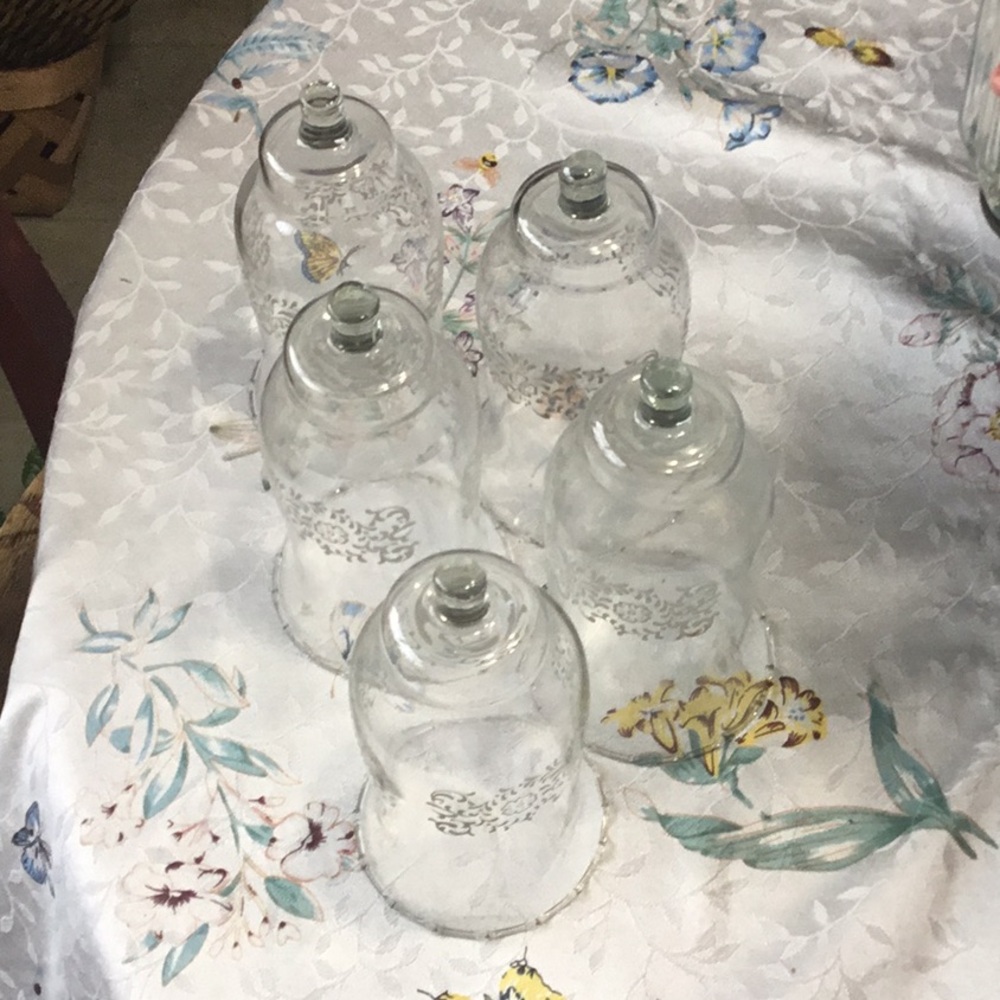 Home Interiors glass candle holders set of 5.